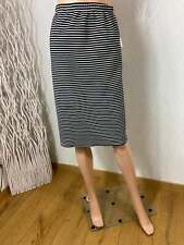 Jupe noire rayures blanche taille haute élastique grande taille  - 46