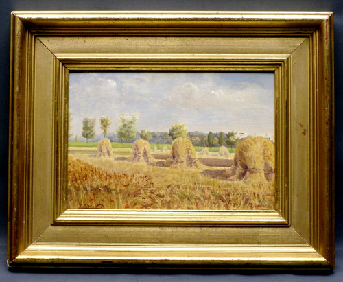 Tableau meules foin - meules, vers