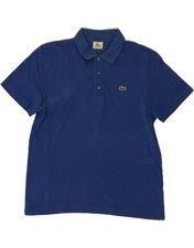 LACOSTE Mens Polo Shirt Size 5 Large Blue Cotton DB18