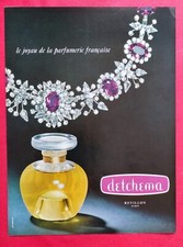 PRESS AD DETCHEMA Perfume by REVILLON Paris and IWC Switzerland Watches 1964