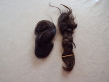 Antique 1950s Natural Hair Braid and "Duvet" for Doll Wig