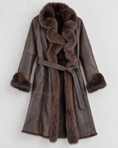 Manteau long pap kik - manteau, cuir