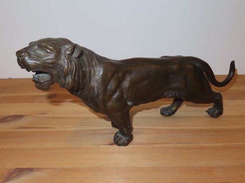 Belle statue lion ancien - statue, en