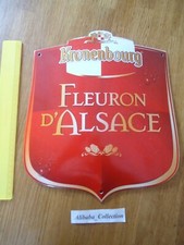 ENAMELLED TOLE METAL PLATE EMAIL curved crest KRONENBOURG BEER 30 * 35 cm 