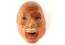 Petit masque nô théâtre polychrome homme grimaçant Gigaku Edo Japon XIXème