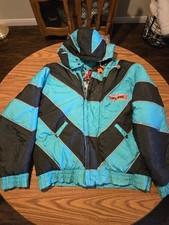 Vintage Pro Player Daniel Young San Antonio Spurs Teal And Black Medium Puffer