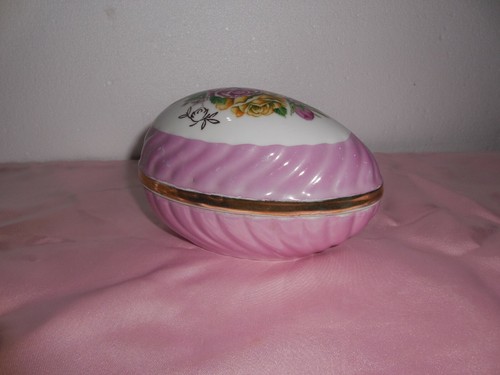 Ceramic egg lidded trinket box - ceramic,