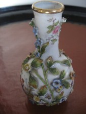 SAXONY PORCELAIN VASE Polychrome by Carl THIEME 19th Saxonian Porcelain