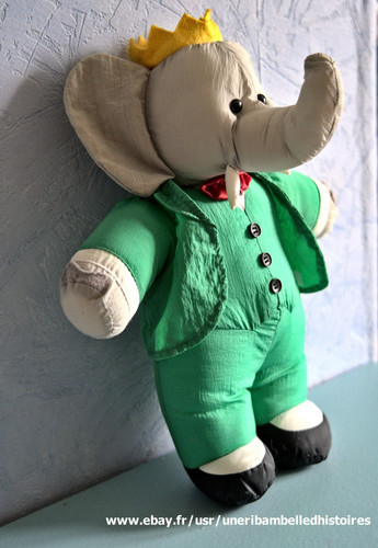 Peluche doudou babar toile - ,,