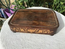 SOCLE EN BOIS MARQUETERIE POUR STATUE / SCULPTURE / PENDULE XIX ème À RESTAURER