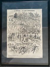 Old newspapers, old publication, framed, under glass, Biarritz, Catelain.