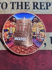 ? 1 AVDP oz .999 Fine Copper Round - Las Vegas Lucky Token Colorized Jackpot