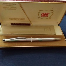 Stylo à bille CROSS en argent avec étui #1 import Japon Rare