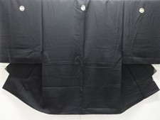 72844# JAPANESE KIMONO / ANTIQUE MENS HAKAMA-UE(KIMONO FOR HAKAMA) / SILK / HABU