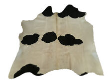 Tapis Peau De Vache Luxe  - Noir Blanc - 150 cmx 140 cm  Déco Tapis Intérieur