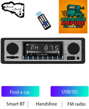 Autoradio rétro Bluetooth mains libres USB SD AUX MP3 1DIN Vintage T6R2