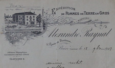 Invoice BRIVE Corrèze 1917 Potato RAYNAL Brown Nut Fruit Illustrated 68