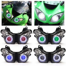 Front Headlight Lamp Assembly Angel Devil Eyes For Kawasaki Ninja ZX6R 2009-2012