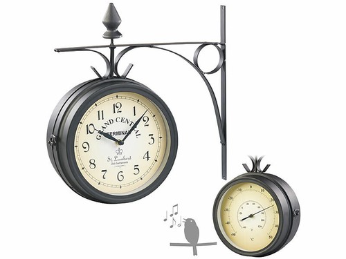 Horloge gare rétro - de, double