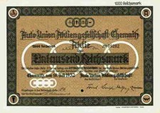 Auto Union AG 1932 Chemnitz Zschopau Zwickau 1000 Mark Audi DKW Horch Wanderer