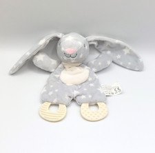 Doudou plat lapin gris blanc