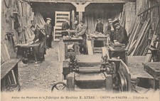 60 postcard workshop furniture factory H. AUBAS - CREPY-en-VALOIS