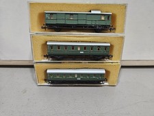MINITRIX N-SCALE #3060 POSTAL COACH + TWO #3059 3RD CLASS CARS; LN+/MIB Ca. 1984