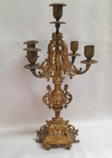 ANCIEN CHANDELIER 5  FEUX  EN BRONZE A RESTAURER