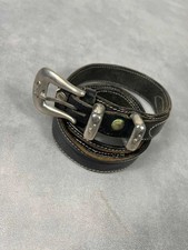 Ceinture cuir noir surpiqûres