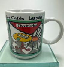 French Les Cafes Mug Chez Maris Cafe Des Pistes Brasserie Du Port 11oz 1980" C32
