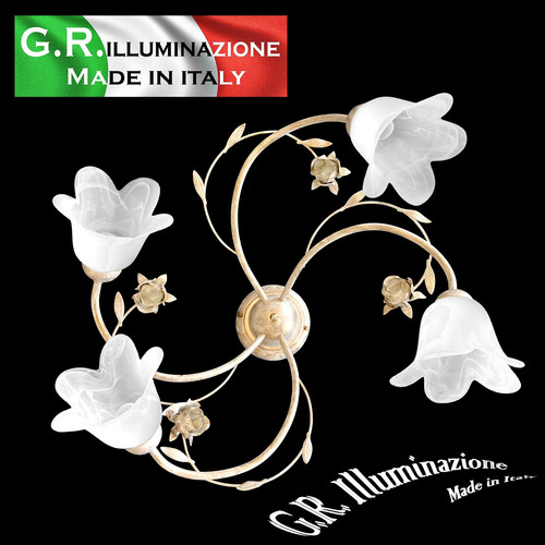 Plafonnier classique ivoire - , or