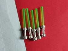 LEGO Star Wars Clear Green Lightsabers Lot of 5 - Mint Condition - Real Lego