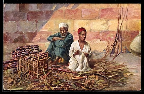 Ancien arabe garçon - garçon, assis