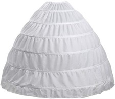 Full 6 Hoop Skirt Floor Length Crinoline Underskirt Wedding Dress  Petticoat