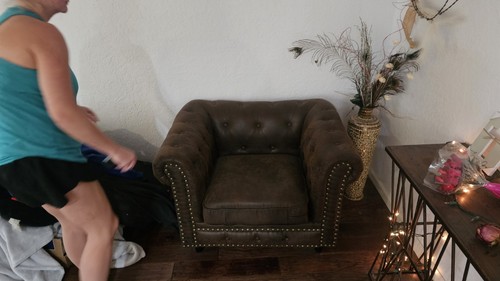 Brown chesterfield tufted sofa - tufted,