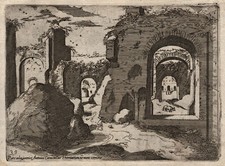 Rome Caracalla Thermen Original Gravure sur Cuivre De Cavalieri Dosio 1569