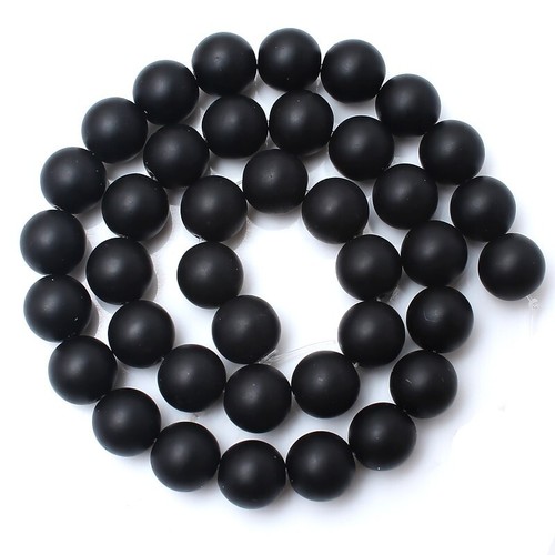Lot perles agate noir - 23,