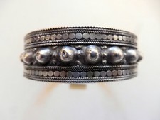 BRACELET EN ARGENT MASSIF BIJOU BERBÈRE MAROC ORIENTALISTE ÉPOQUE 19ème.