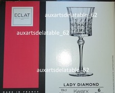 Cristal d'Arques 6 verres a vin modèle Lady Diamond comme neuf