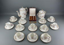 Ravissant service à café 12 personnes en porcelaine fine de Limoges France.