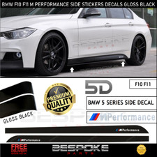 GLOSS BLACK SIDE STICKER SKIRT DECALS FOR BMW 5 SERIES F10 F11 M PERFORMANCE