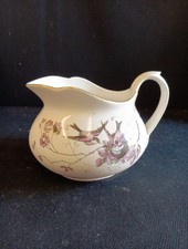 Ancien Pichet Broc De toilette Ventru À Décor D'oiseaux H 14cm Diam. 16cm