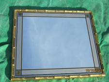 MIROIR-1972 ANGLETERRE-46x54cm-VERTICAL-HORIZONTAL-FAIT MAIN-CADRE BOIS-NEUF