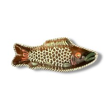 Moule Soufflenheim Poisson Vintage Terre Cuite Vernissée  Art Populaire Alsace