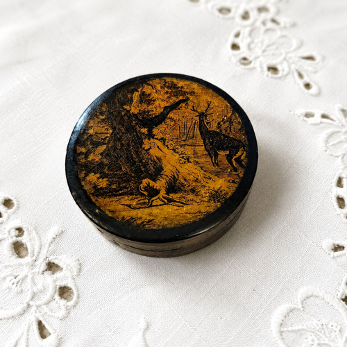 Boîte ronde laque noire - ronde,