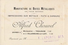OLD PAPER BUSINESS CARD MANUFACTURE METAL BOXES TOULOUSE 31