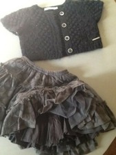 lot LiIi gaufrette et river Woods 4 ans jupe doublée et gilet laine