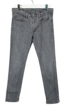 Levi's 511 Hommes Jeans W33 L32 Gris Braguette Zip Extensible Logo Slim Fit