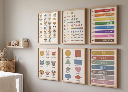 Lot poster enfant affiche a4 - 6,