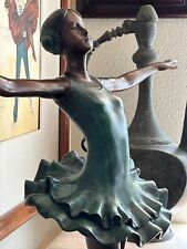 Art Deco Ballerina Bronze Sculpture by A. Fayral • Made in France • 23 inches